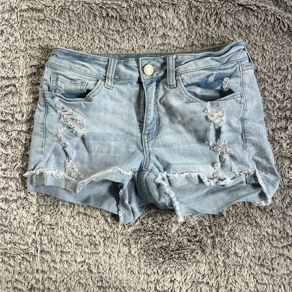 SO Blue Jean Shorts Distressed Low-Rise